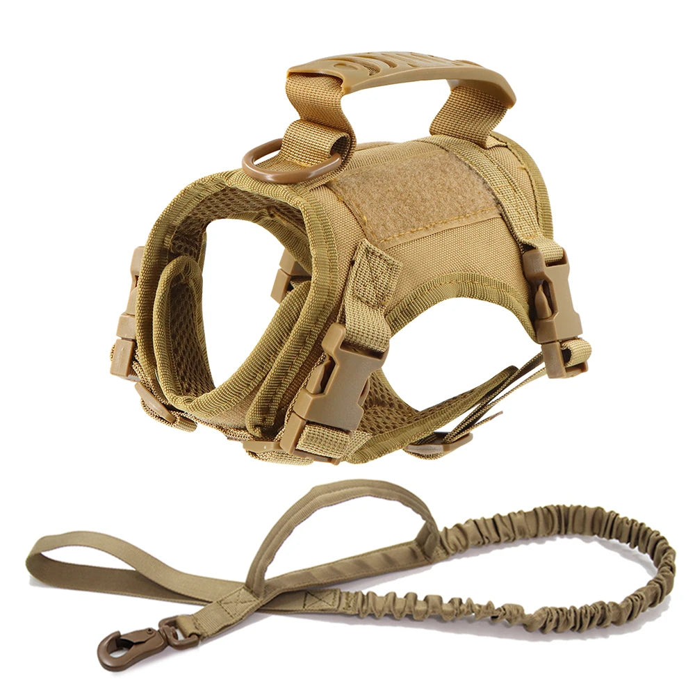 Tactical Cat Harness with Leash Set – Escape-Proof Adjustable Pet Vest with Control Handle for Large Cats & Small Dogs