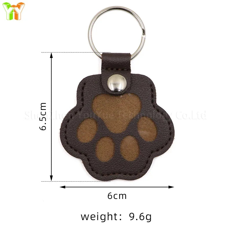 Leather Pet Hair Keepsake Keychain – Cat Paw Memorial Storage Bag