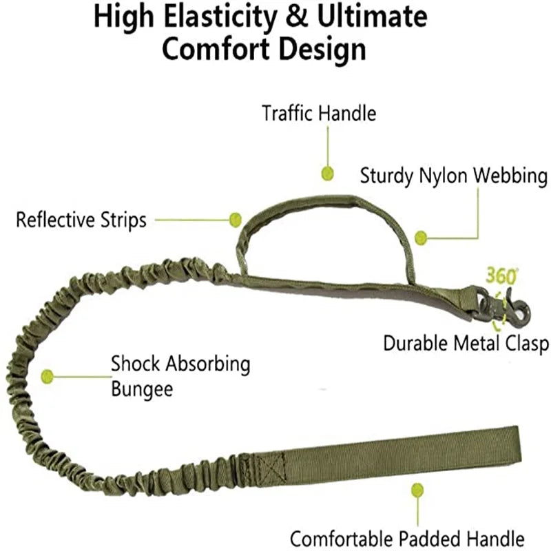 Tactical Dog Collar & Leash Set – Adjustable Military Training Gear for Medium & Large Dogs