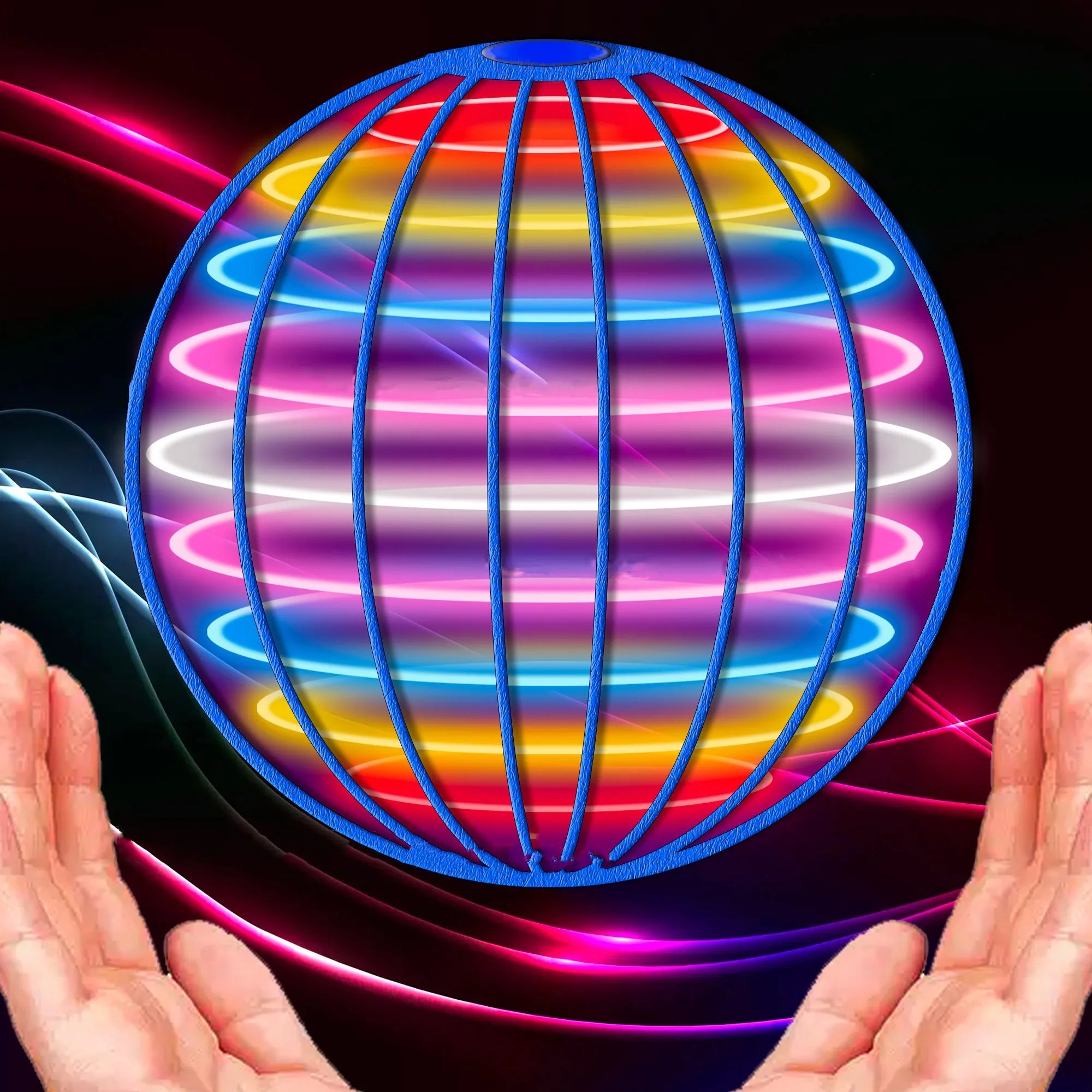 Flyorb Magic Flying Ball – Boomerang Drone Spinner with LED Lights | Hover Orb Toy for Kids, Teens & Family Fun