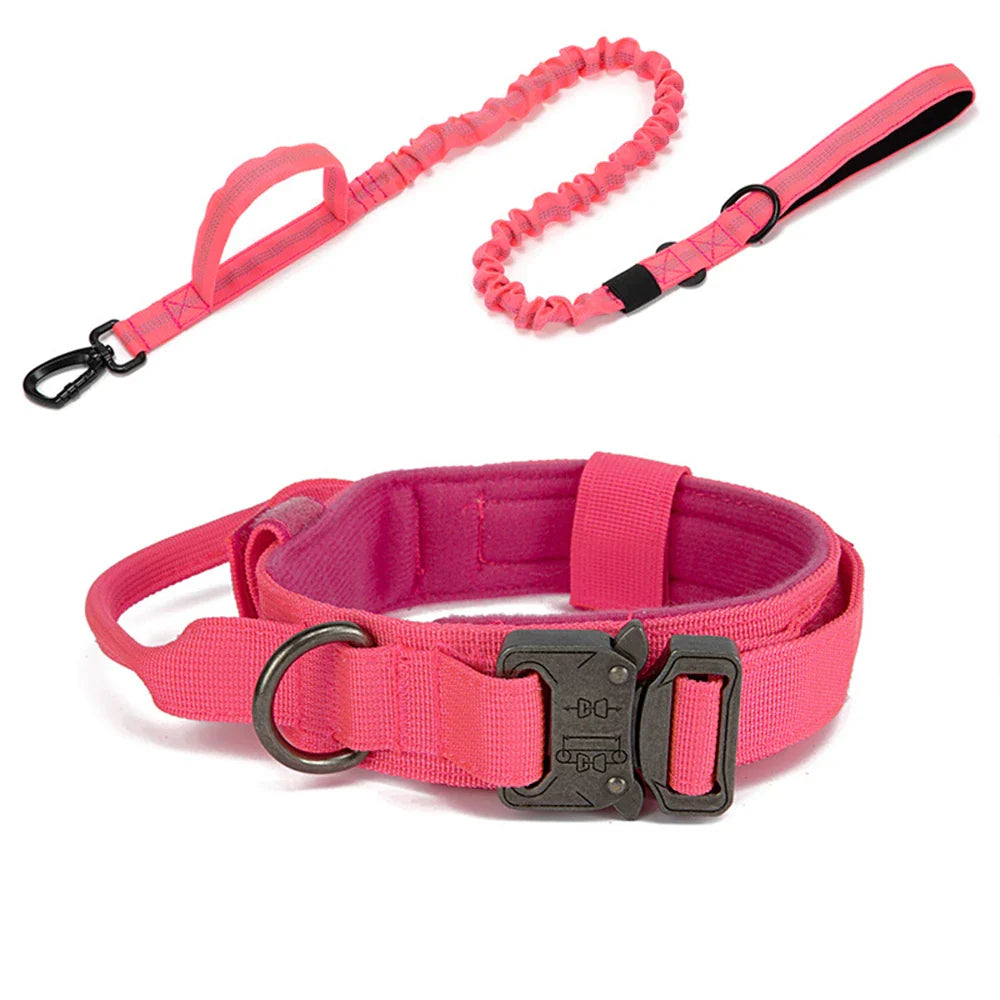 Durable Nylon Dog Collar & Reflective Leash Set – Tactical Training