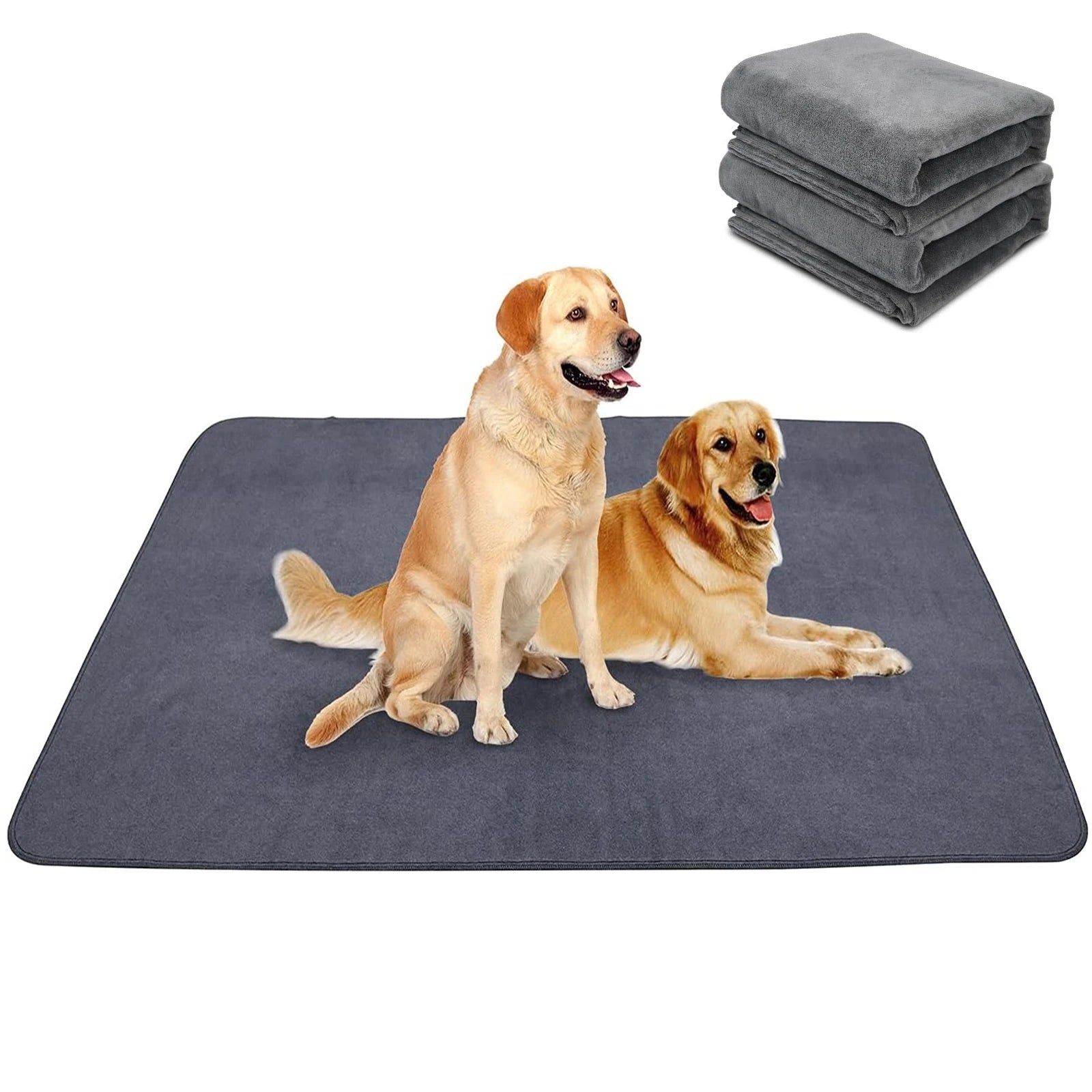 Waterproof Reusable Dog Pee Pad – Extra Large Absorbent Pet Bed Mat with Cute Dog Paw Prints