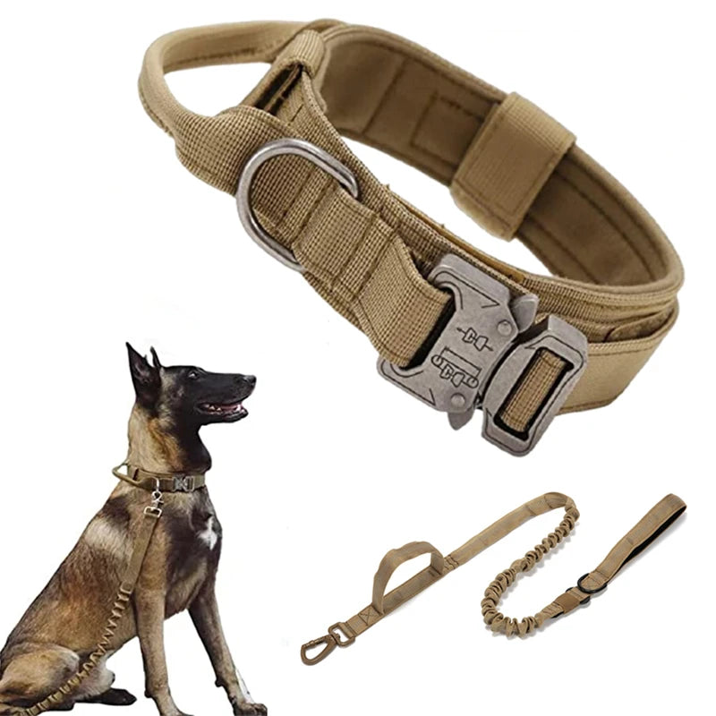 Tactical Dog Collar & Leash Set – Adjustable Military Training Gear for Medium & Large Dogs
