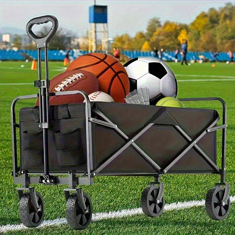 Collapsible Folding Beach Wagon – Large Capacity Utility Cart with All-Terrain Wheels