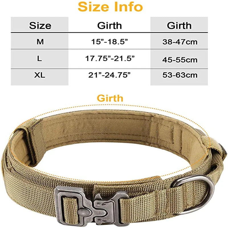 Tactical Dog Collar & Leash Set – Adjustable Military Training Gear for Medium & Large Dogs