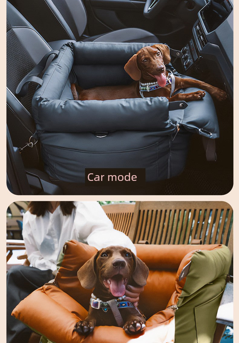 Kyjen Pet Car Seat – Portable Dog & Cat Travel House with Cushion for Car Safety & Comfort