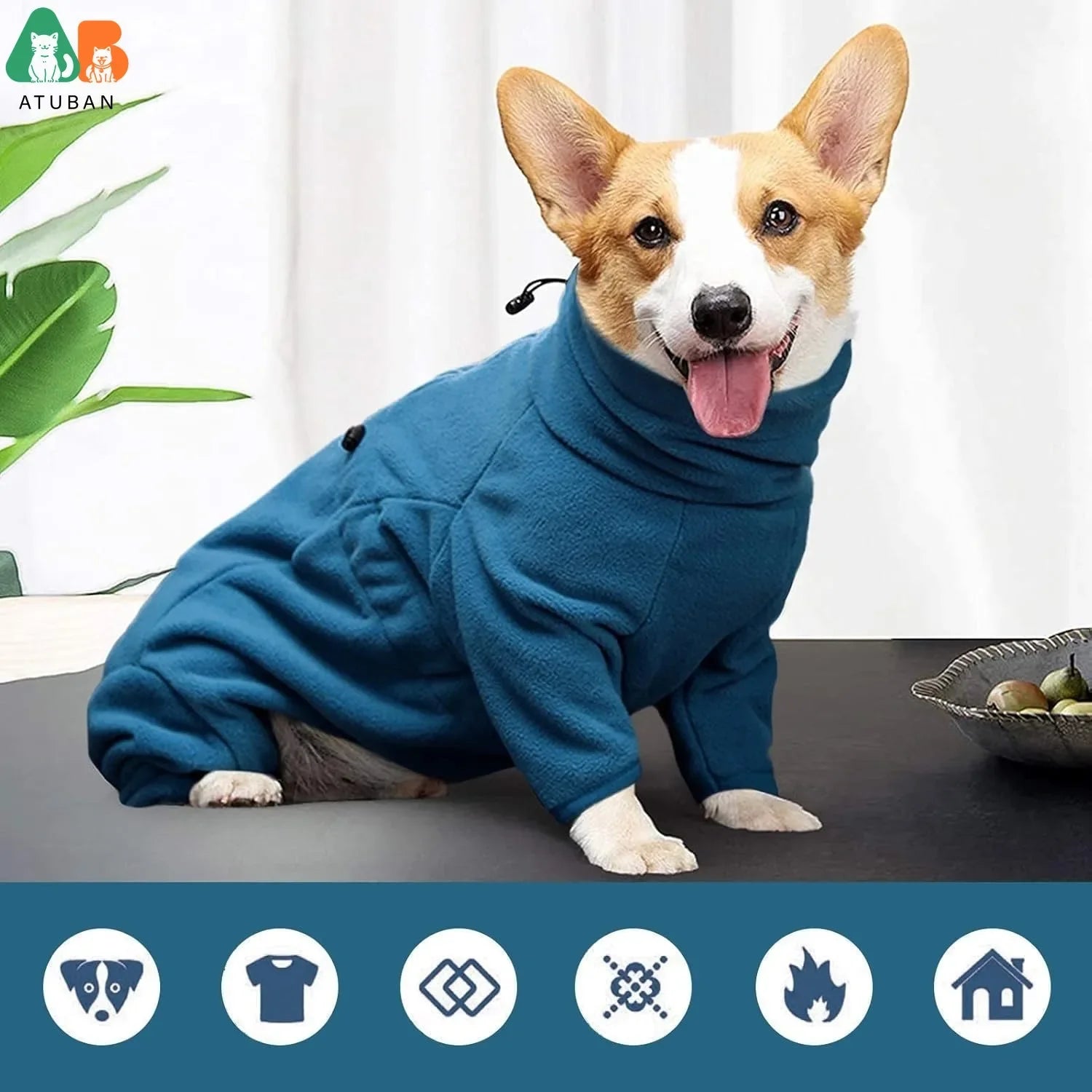 ATUBAN Dog Winter Coat – Soft Fleece Warm Pullover Jacket for Cold Weather