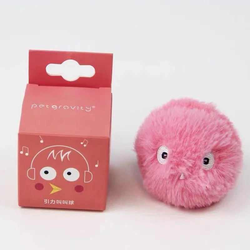 Interactive Plush Cat Toy Ball – Electric Catnip Squeak Toy for Kitten Training & Play