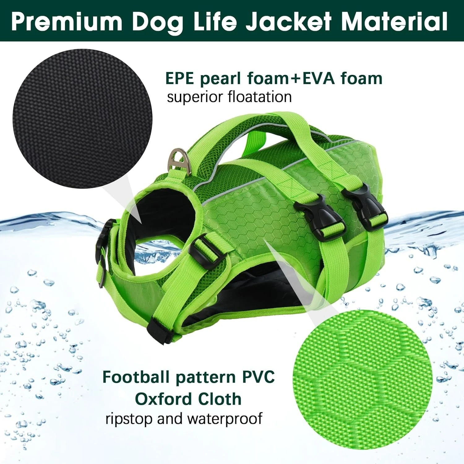 Adjustable High-Flotation Dog Life Jacket – Lightweight & Durable for All Sizes