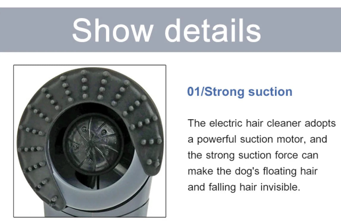 Portable Pet Vacuum Cleaner – Dual-Purpose Electric Hair Remover & Massage Grooming Tool for Cats & Dogs