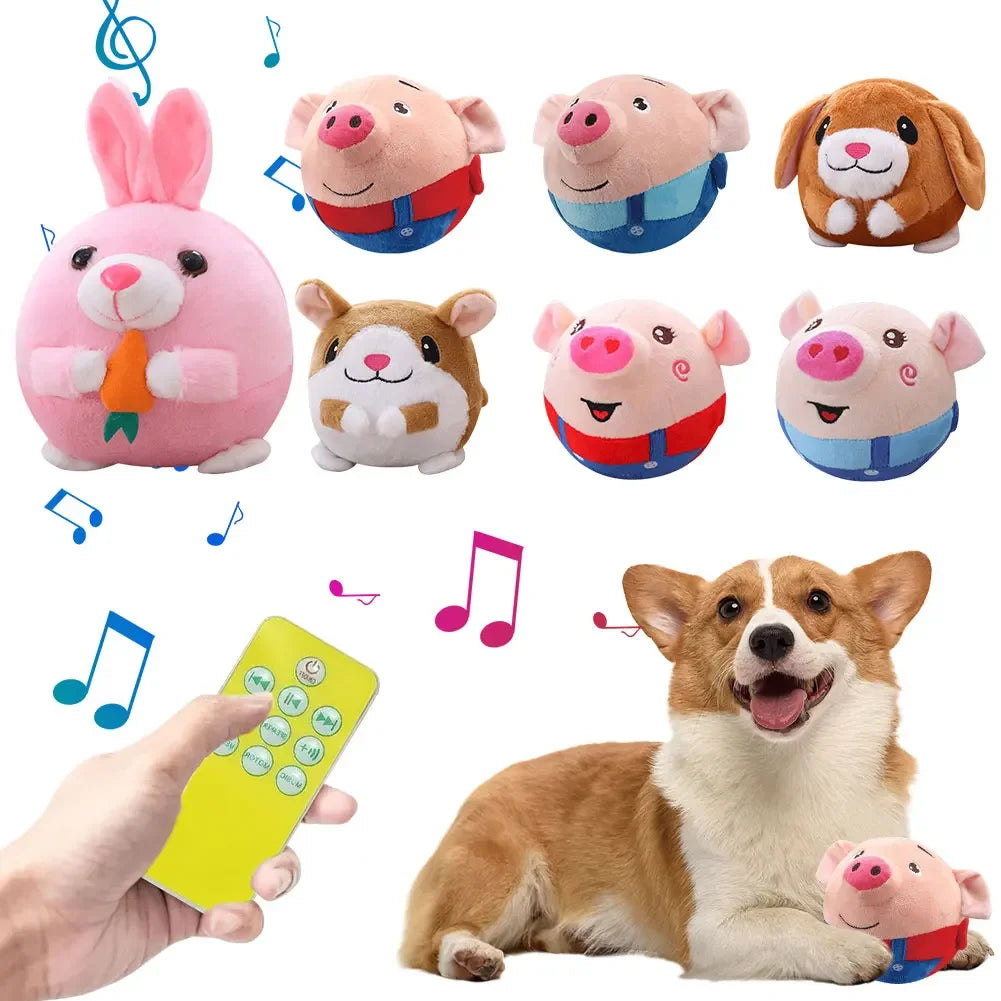 Electronic Interactive Dog Toy Ball – Bouncing, Music & Vibration Plush Chew Ball for Puppies