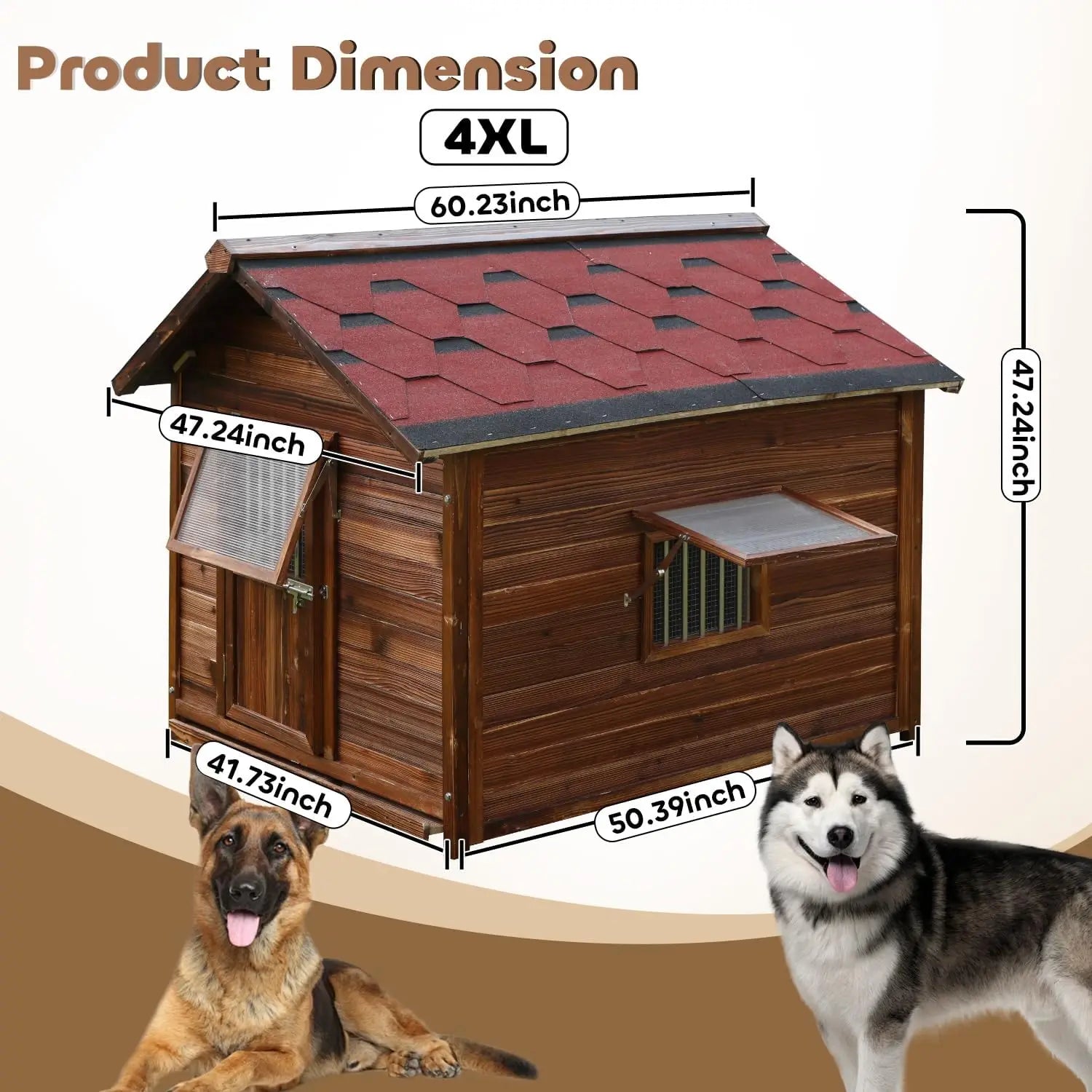Large Outdoor Dog House – Weatherproof XXL Dog Kennel with Removable Floor & Roof, Insulated for Warmth
