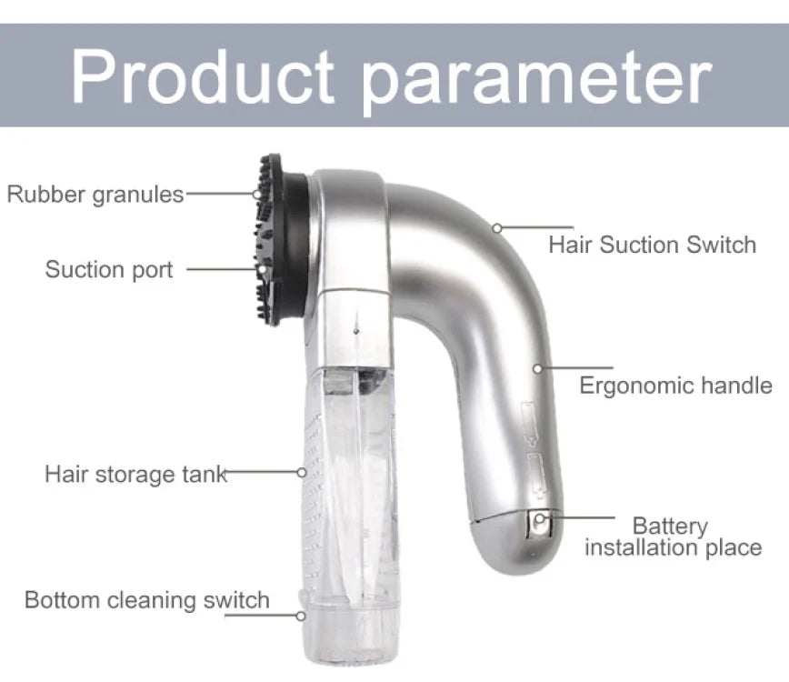 Portable Pet Vacuum Cleaner – Dual-Purpose Electric Hair Remover & Massage Grooming Tool for Cats & Dogs