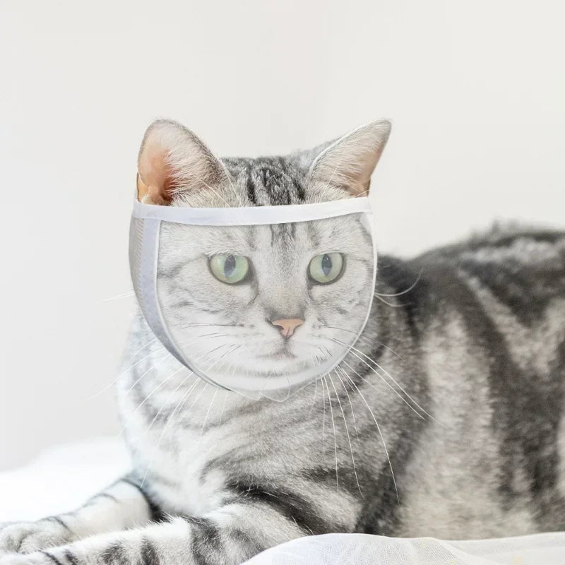 Clear Breathable Cat Muzzle – Grooming & Bathing Aid for Cats and Small Dogs