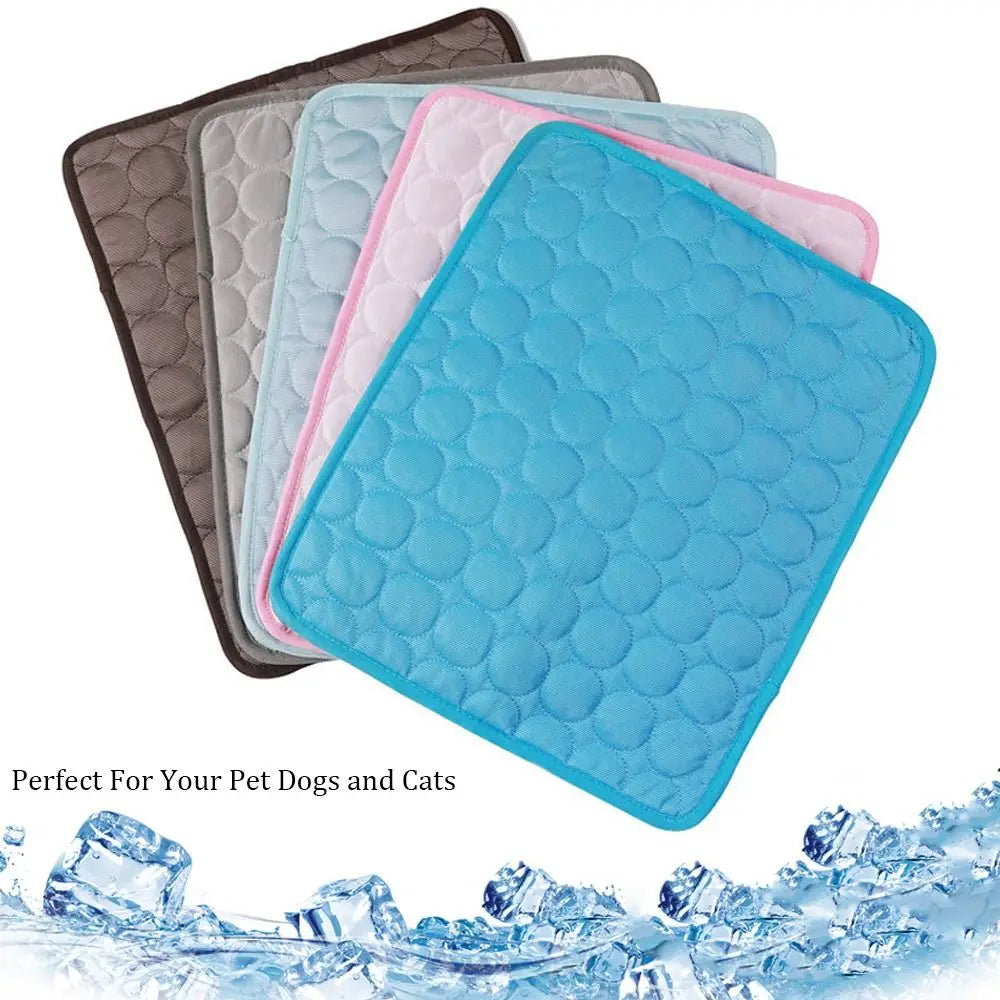 Cool Ice Silk Pet Cooling Mat – Moisture-Proof Summer Sleeping Pad for Dogs, Cats & Small Animals (5 Sizes Available)