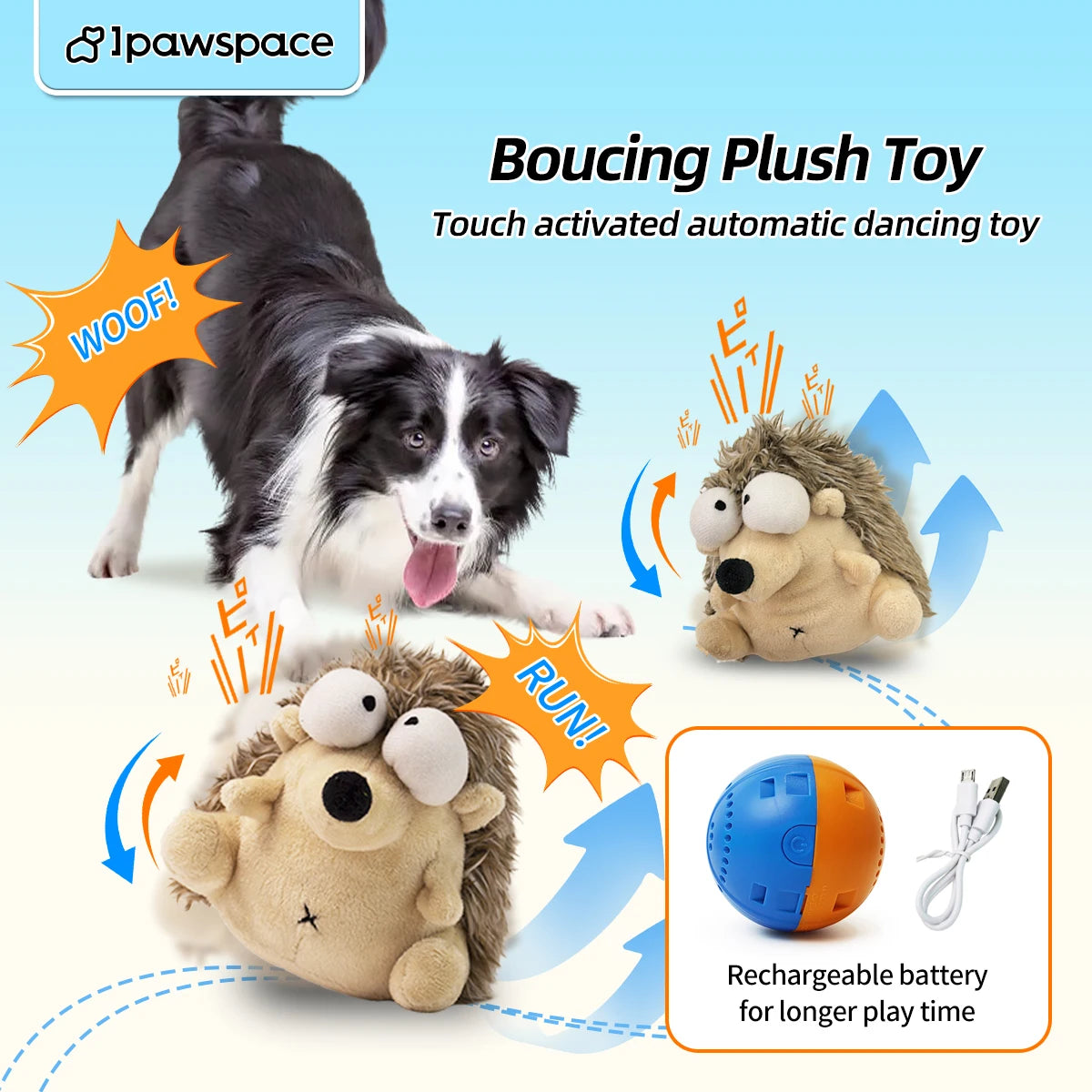 Interactive Plush Dog Toy – Dancing, Chew & Fetch Toy for Small and Medium Dogs