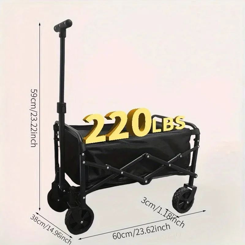 Collapsible Folding Beach Wagon – Large Capacity Utility Cart with All-Terrain Wheels