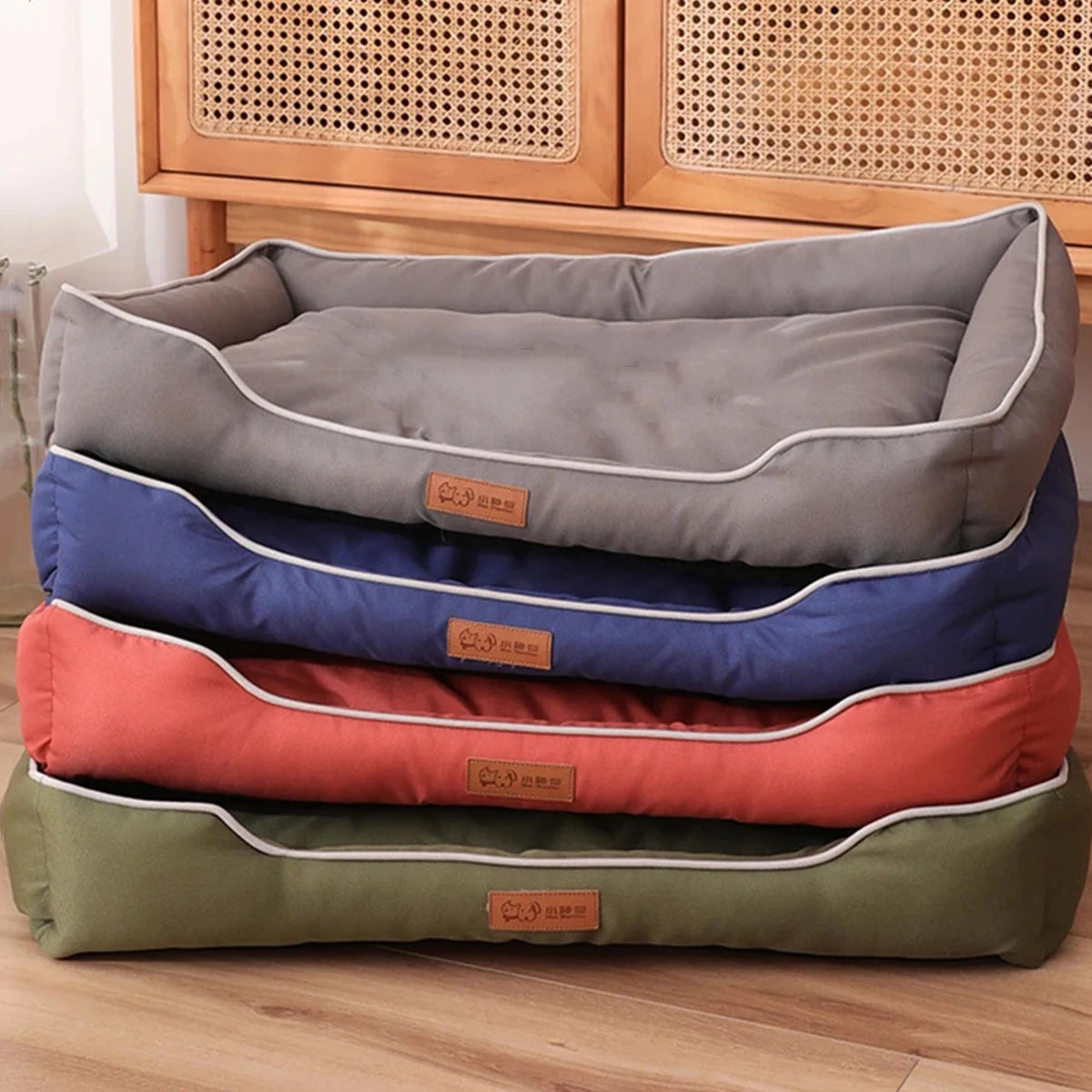 Four-Season Square Dog Bed – Soft, Thickened Waterproof Mattress for Large Dogs & Cats