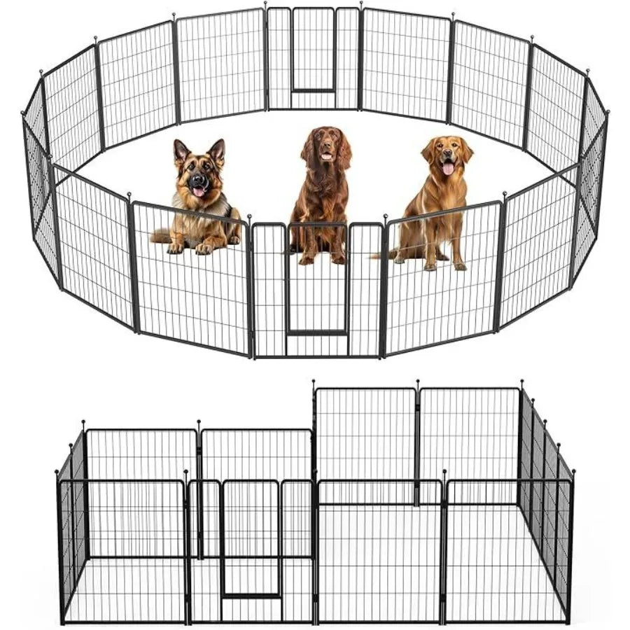 32-Inch 16-Panel Dog Playpen – Indoor & Outdoor Fence for Small to Medium Dogs, Ideal for Yard, Camping, RV, and Garden Use