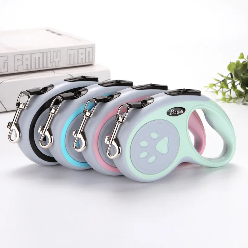3m / 5m Nylon Retractable Dog Leash – Automatic Durable Cat & Puppy Lead for Walking, Running & Training with Anti-Tangle Design