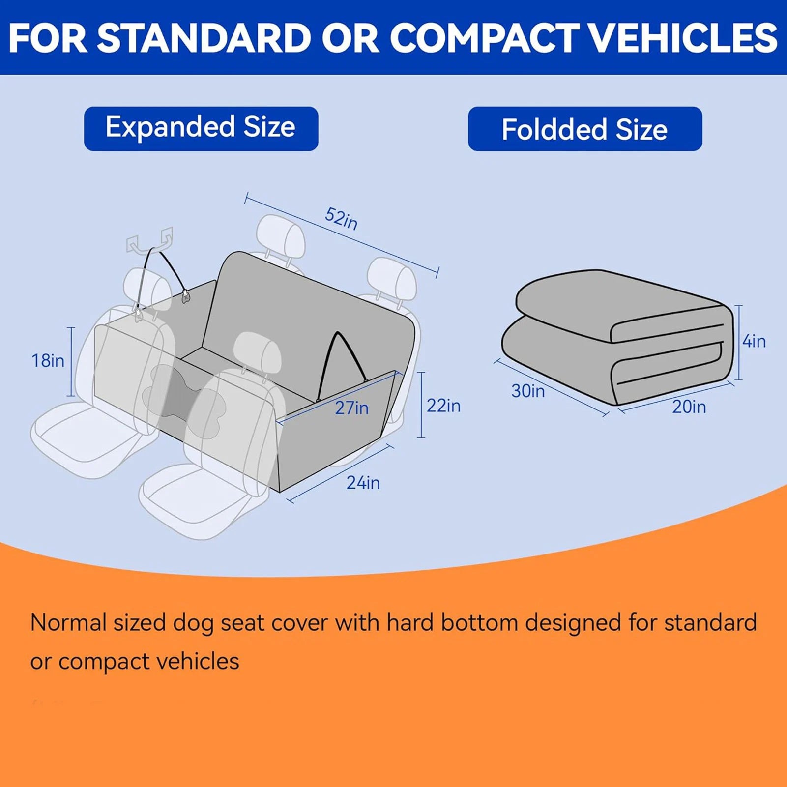 Dog Car Seat Cover – 60x30 inch Leather Protector Mat | Waterproof, Anti-Scratch Travel Cushion for Small, Medium & Large Dogs