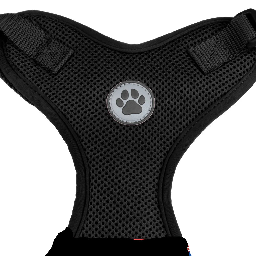 Adjustable Reflective Dog Harness – Soft Mesh Walking Vest for Medium Dogs with D-Ring Leash Clip