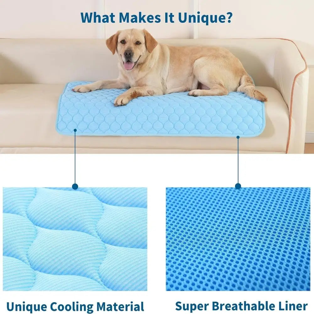 Cool Ice Silk Pet Cooling Mat – Moisture-Proof Summer Sleeping Pad for Dogs, Cats & Small Animals (5 Sizes Available)