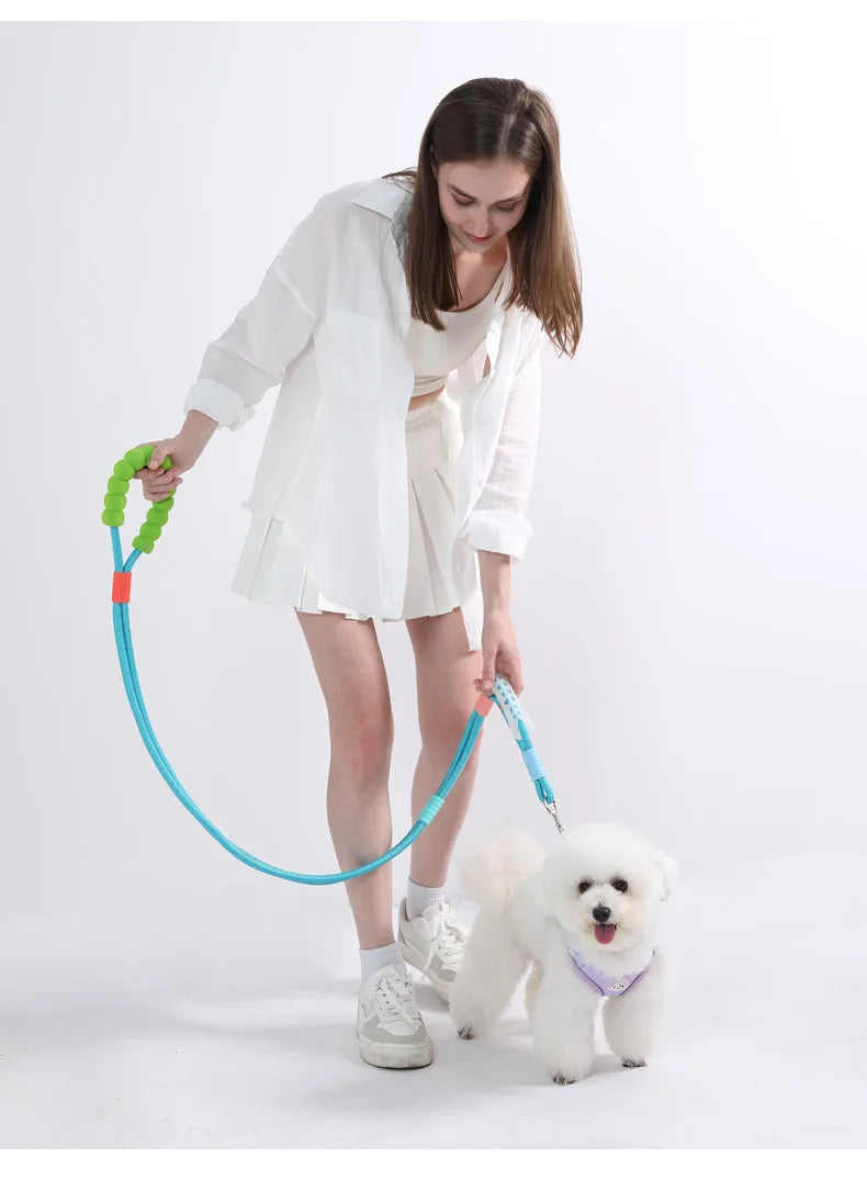 Cotton Candy P-Chain Dog Leash – Anti-Slip, Wear-Resistant Traction Rope