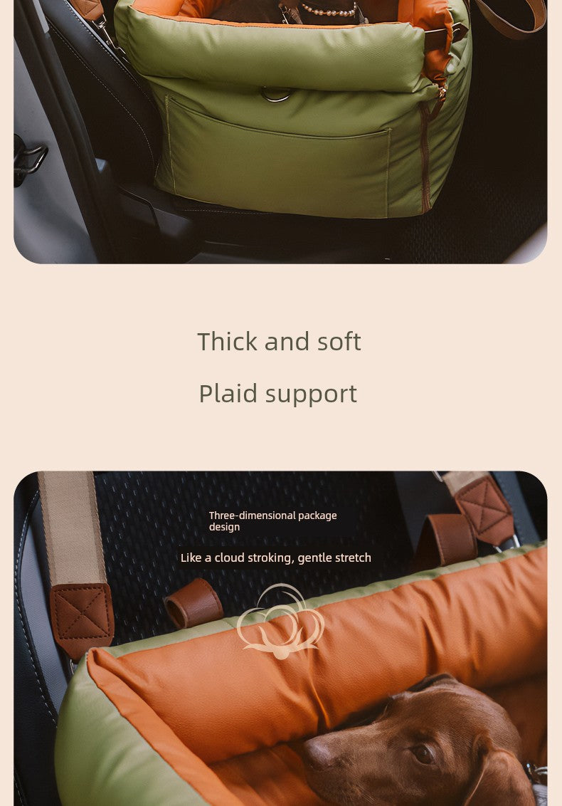 Kyjen Pet Car Seat – Portable Dog & Cat Travel House with Cushion for Car Safety & Comfort