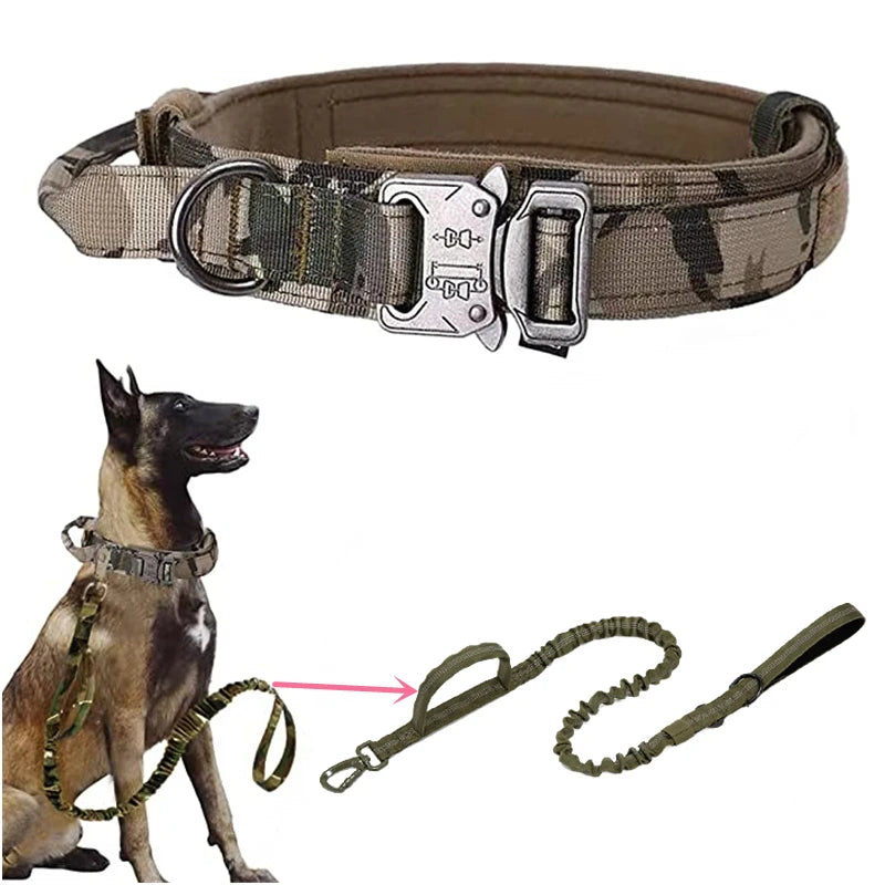 Tactical Dog Collar & Leash Set – Adjustable Military Training Gear for Medium & Large Dogs