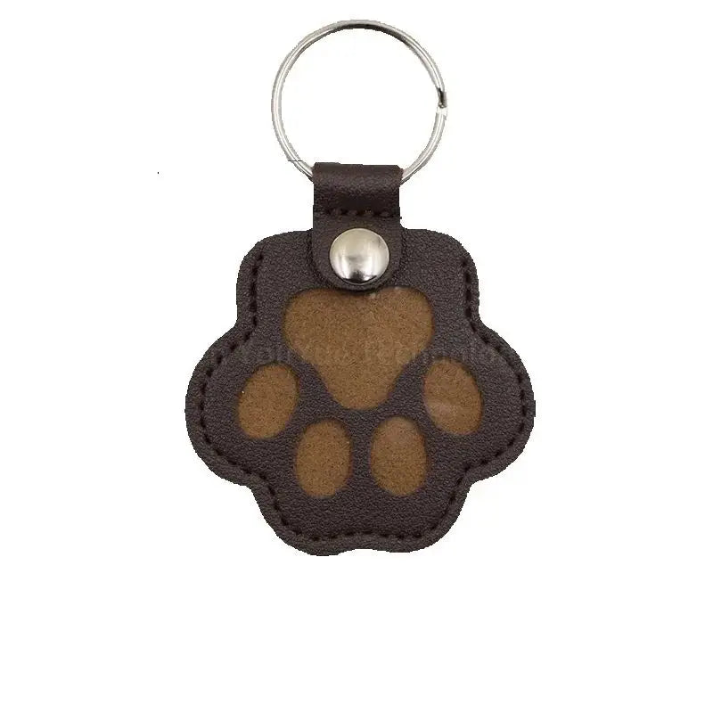 Leather Pet Hair Keepsake Keychain – Cat Paw Memorial Storage Bag