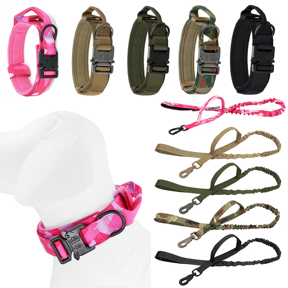 Tactical Dog Collar & Leash Set – Heavy-Duty Military Training Gear for Medium & Large Dogs