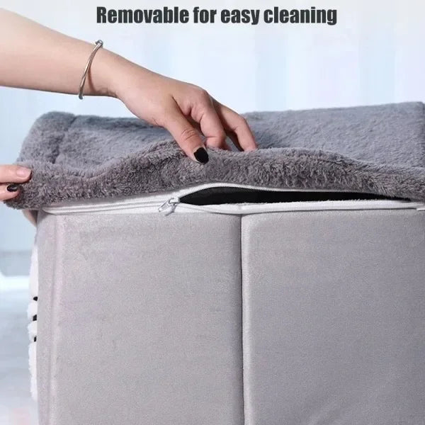 Indoor Warm Dog House – Soft Pet Bed Tent with Removable Washable Cushion for Dogs & Cats (All-Season Use)