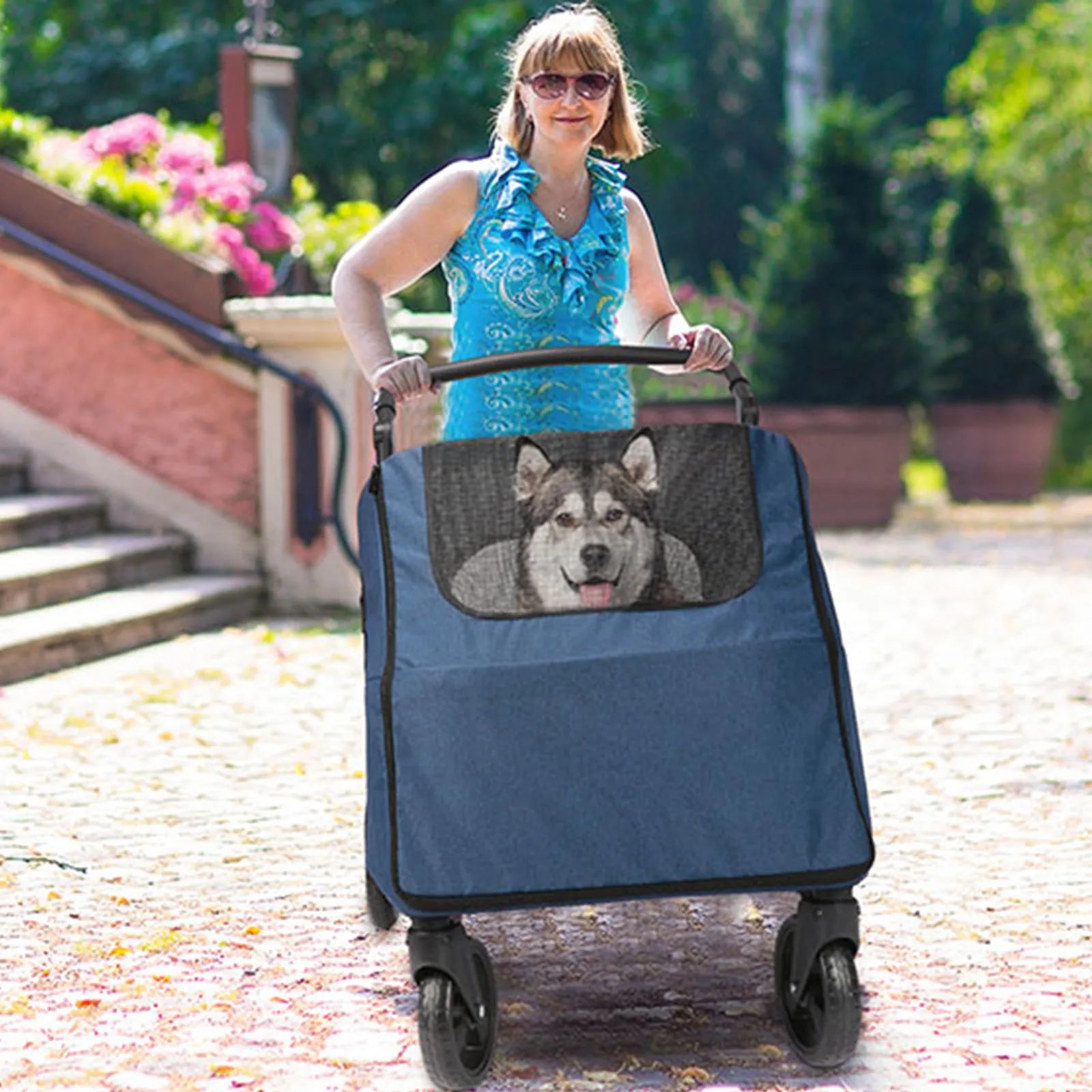 Wedyvko 4-Wheel Pet Stroller – Medium & Large Dog/Cat Jogger Travel Stroller for Outdoor Use