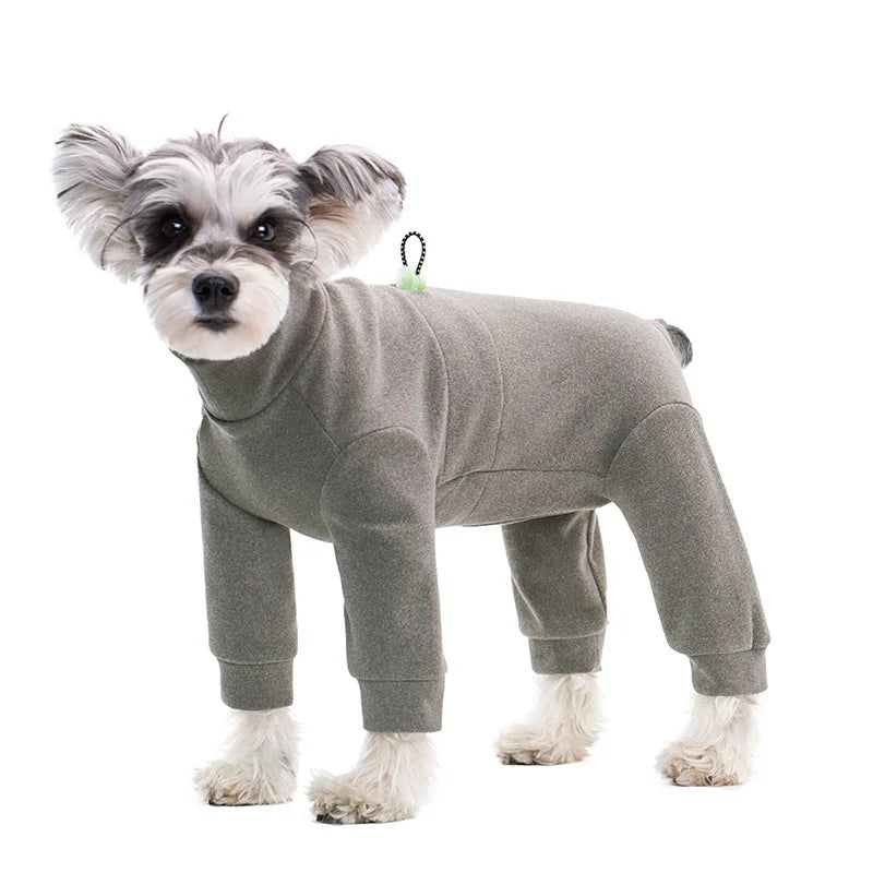Winter Dog Pajamas – Soft Velvet Warm Jumpsuit for Small Dogs with High Neck