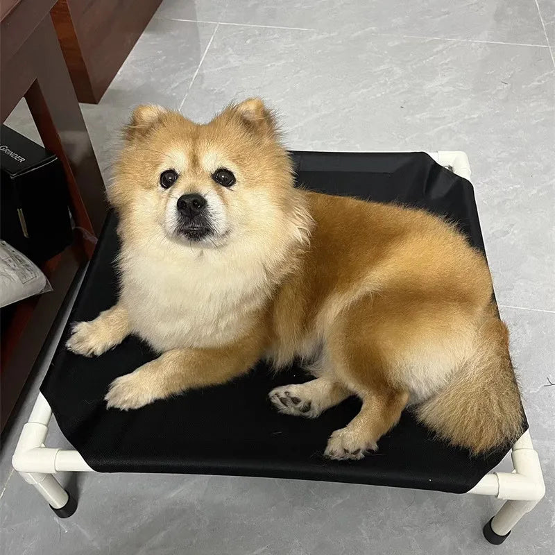 Pet Camping Bed – Elevated Folding Dog Hammock with Removable Washable Cover
