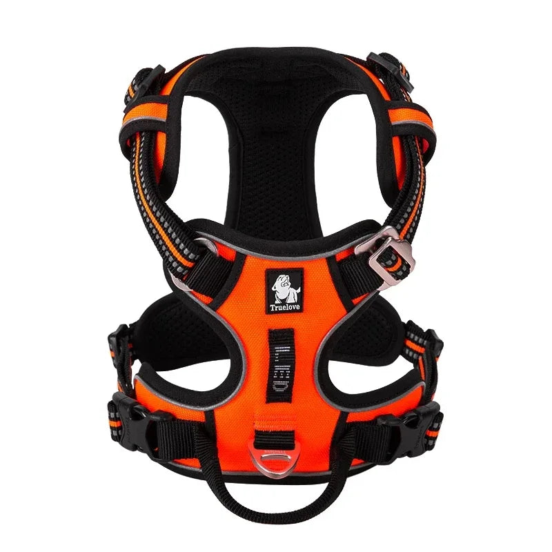 TRUE LOVE TLH5654 No-Pull Dog Harness – Adjustable Reflective Nylon Control Harness for Small to Large Dogs