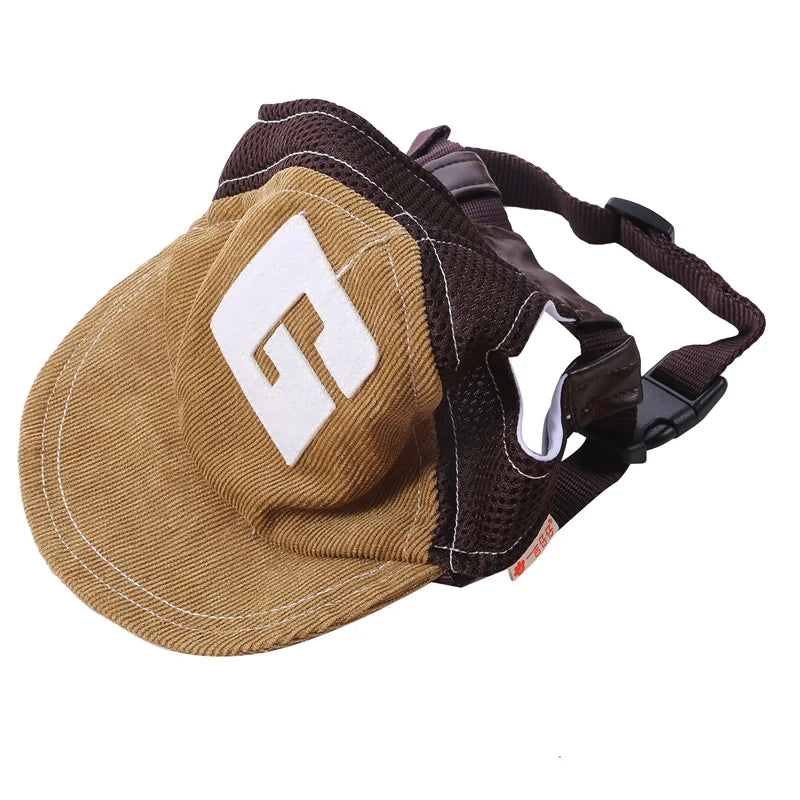 Dog Baseball Cap – Adjustable Outdoor Sunscreen Hat with Ear Holes for Small, Medium & Large Dogs