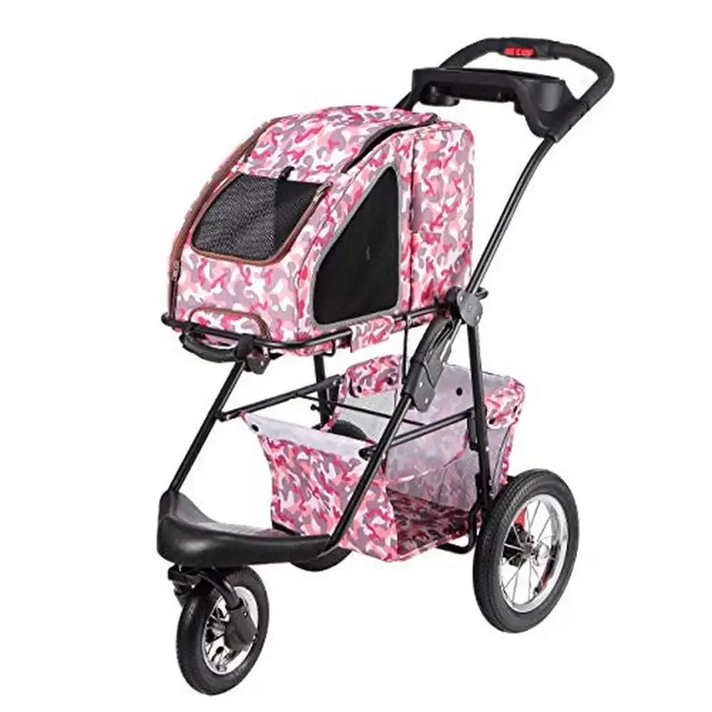 Safe Travel 5-in-1 Pet Carrier Stroller System – Versatile Travel Crate for Dogs & Cats | Stress Relief, Car-Ready with Durable Frame & Leash Attachment