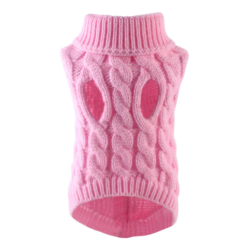 Classic Solid Dog Sweater – Winter Pullover for Small Dogs
