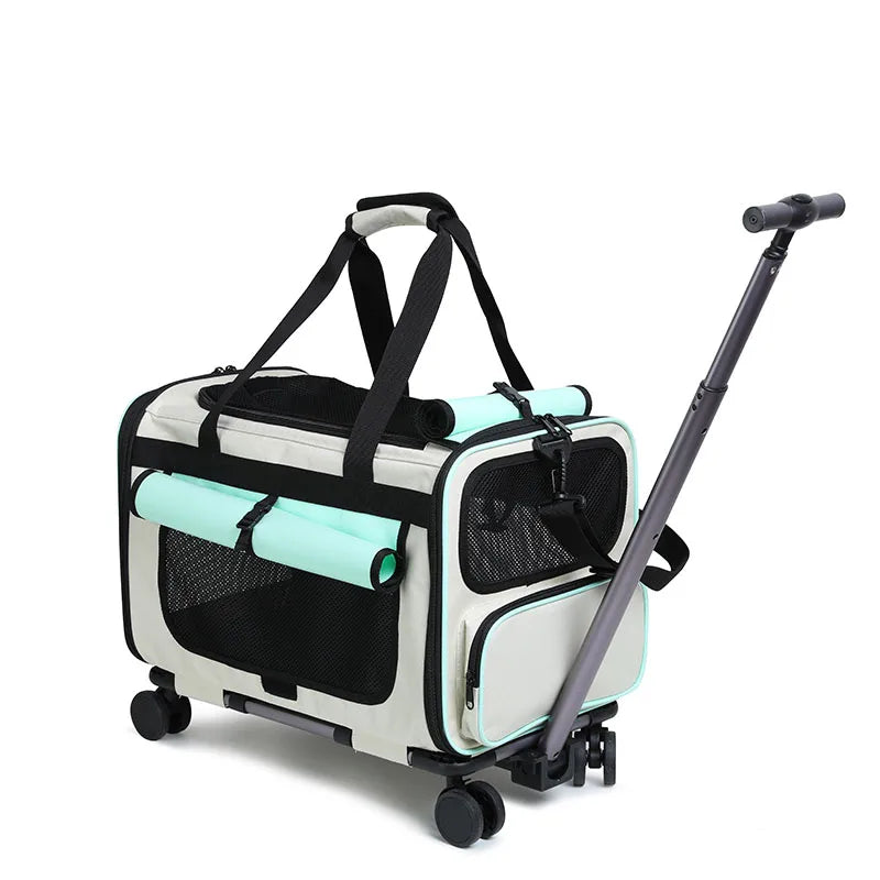 Extra Large Pet Trolley Bag – Foldable Travel Carrier for Cats & Dogs
