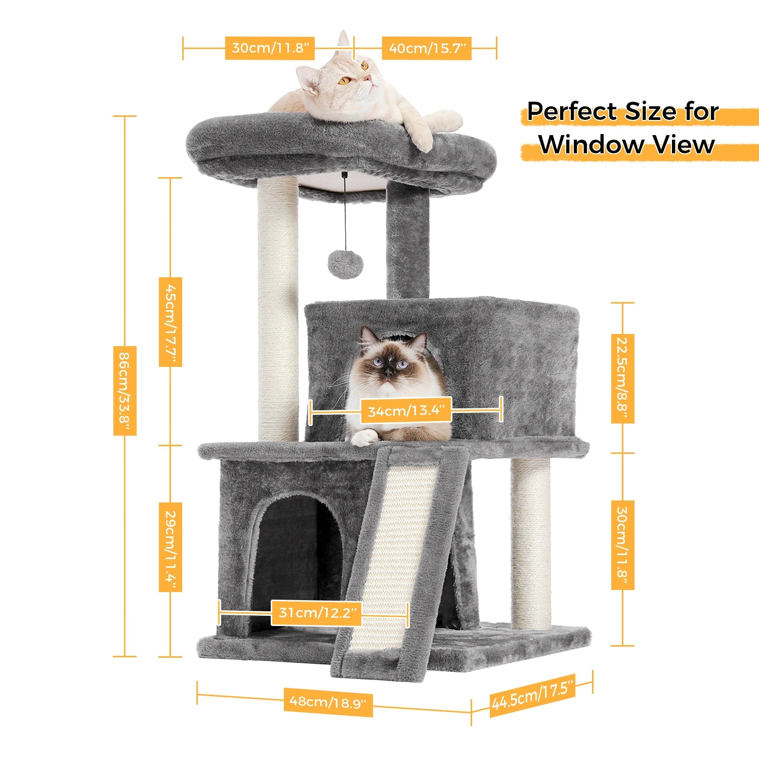 Luxury Cat Tree – Multi-Level Tower with Condos, Hammock & Scratching Posts