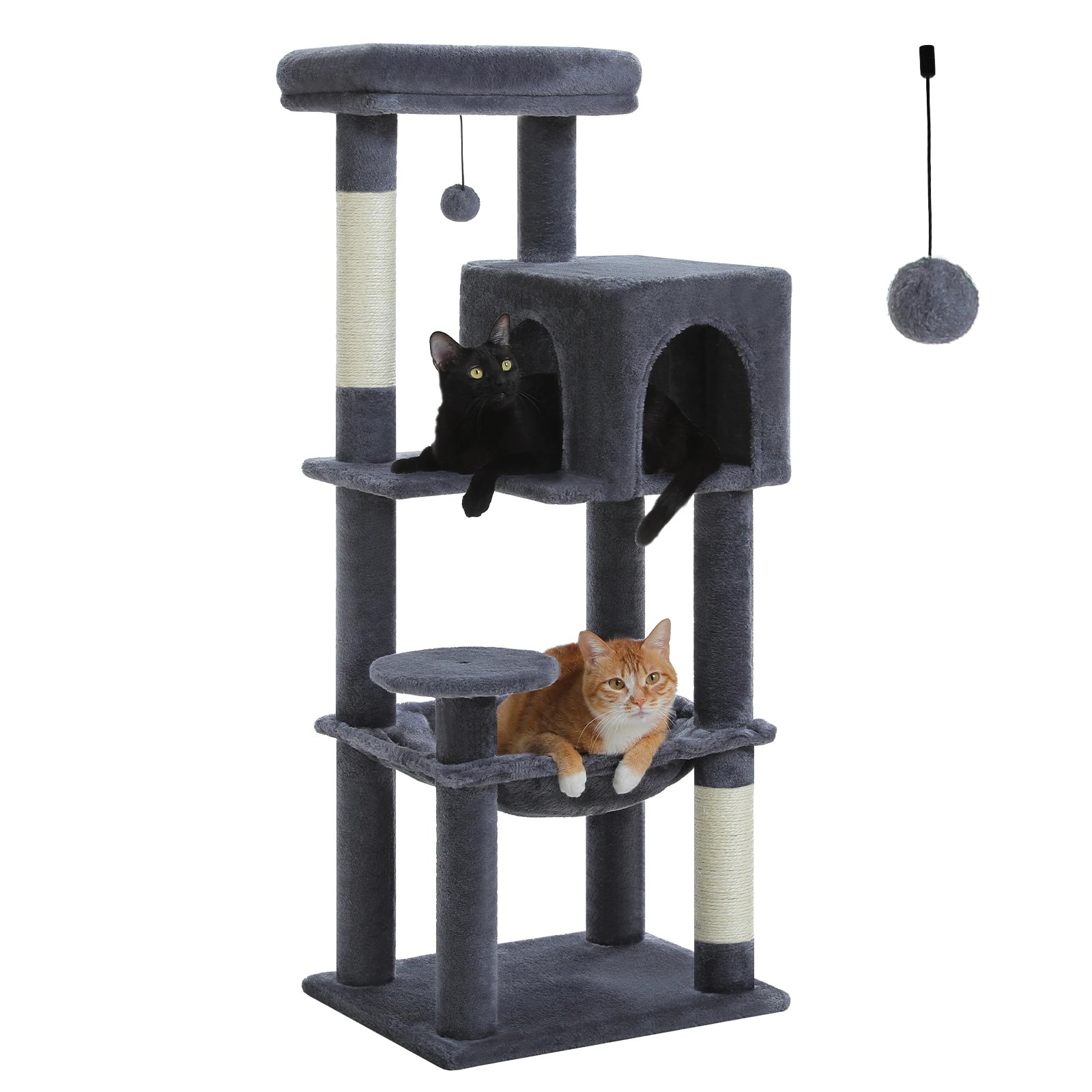 Multi-Level Cat Tree – Indoor Tower with Condo, Hammock & Scratching Posts