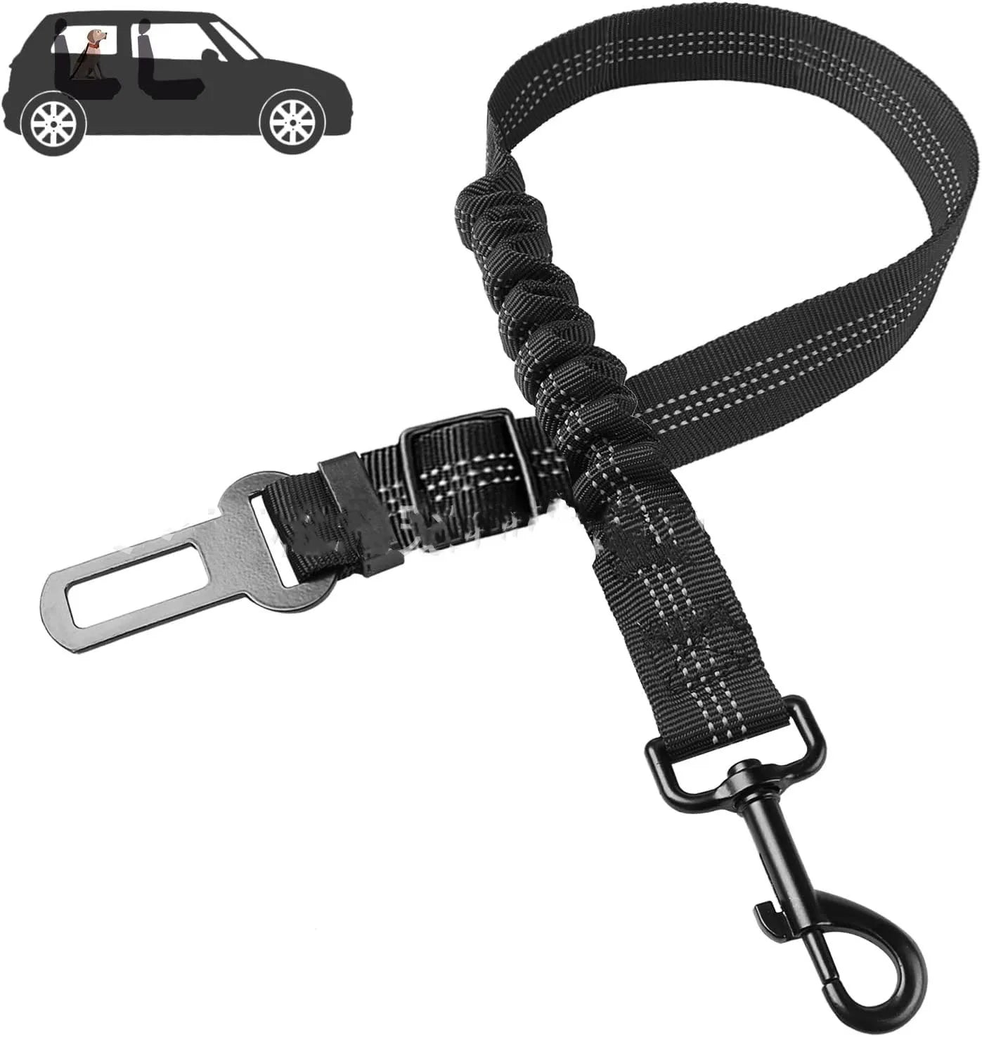 Advanced Dog Car Seat Belt – Adjustable Nylon Safety Buckle & Leash for All Dog Sizes