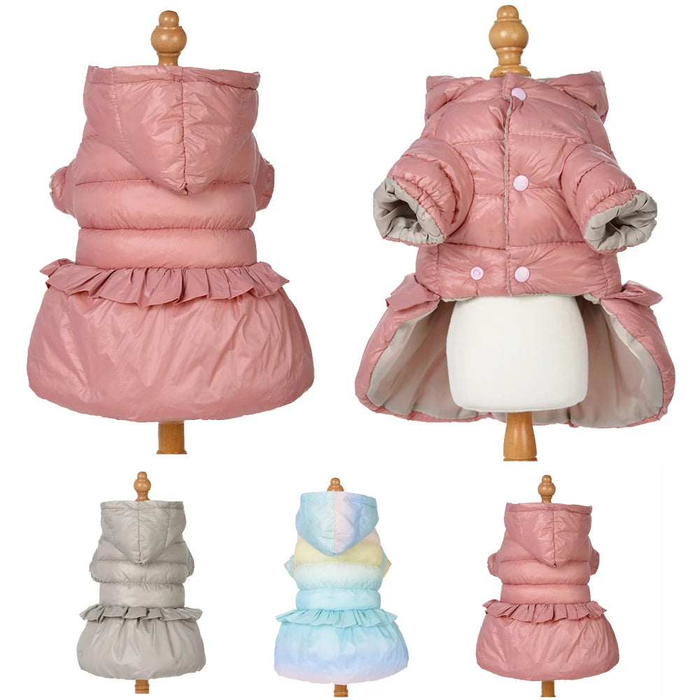 Dog Hooded Winter Jacket – Soft Puppy Coat for Small Dogs & Cats