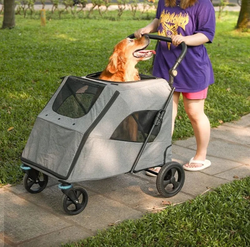 Heavy-Duty Large Pet Cart – Pullable Travel Carrier for Elderly, Injured, or Large Dogs | Pet Mobility & Recovery Wagon