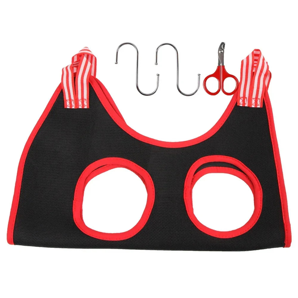 Pet Grooming Hammock for Dogs & Cats – Bath & Nail Cutting Restraint Bag