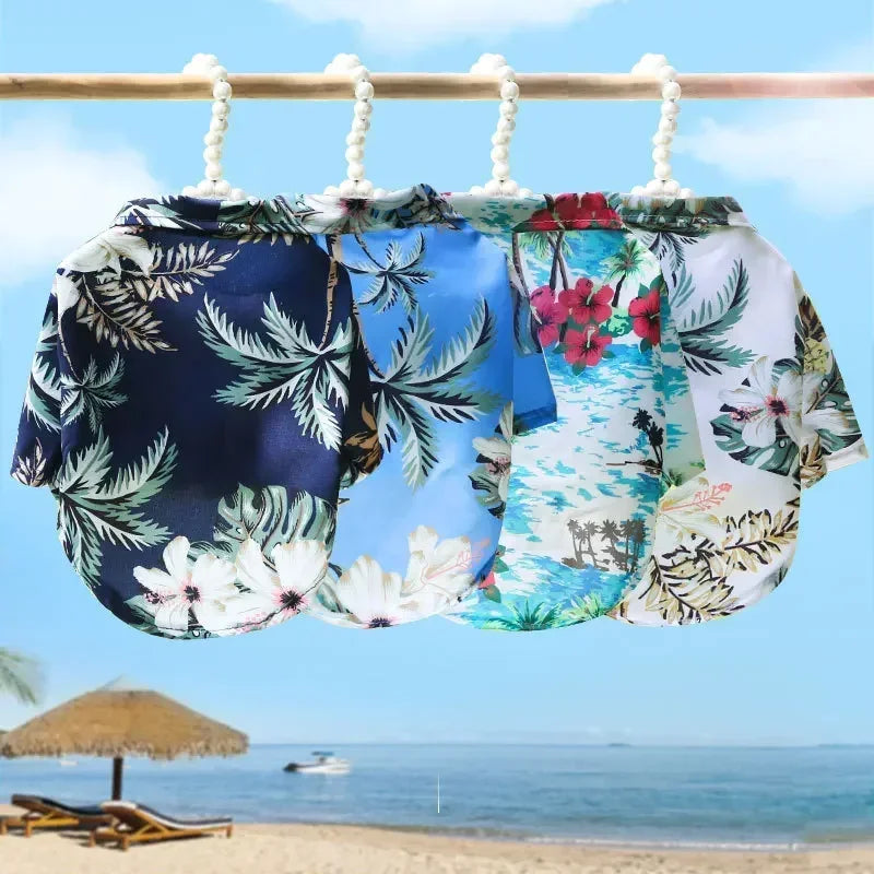 Hawaiian Style Summer Dog Shirt – Beach Vibes Pet Clothing for Small & Medium Dogs