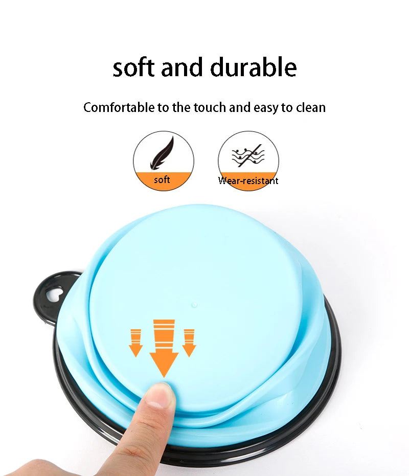 Collapsible Silicone Dog Bowl – 350ml/1000ml Travel Feeder Dish for Food & Water