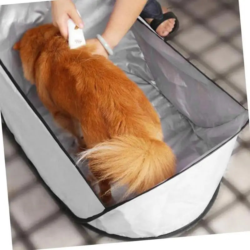 Pet Hair Cutting Cape – Folding Shearing Bib for Dog & Puppy Grooming, Hair Catching Cape